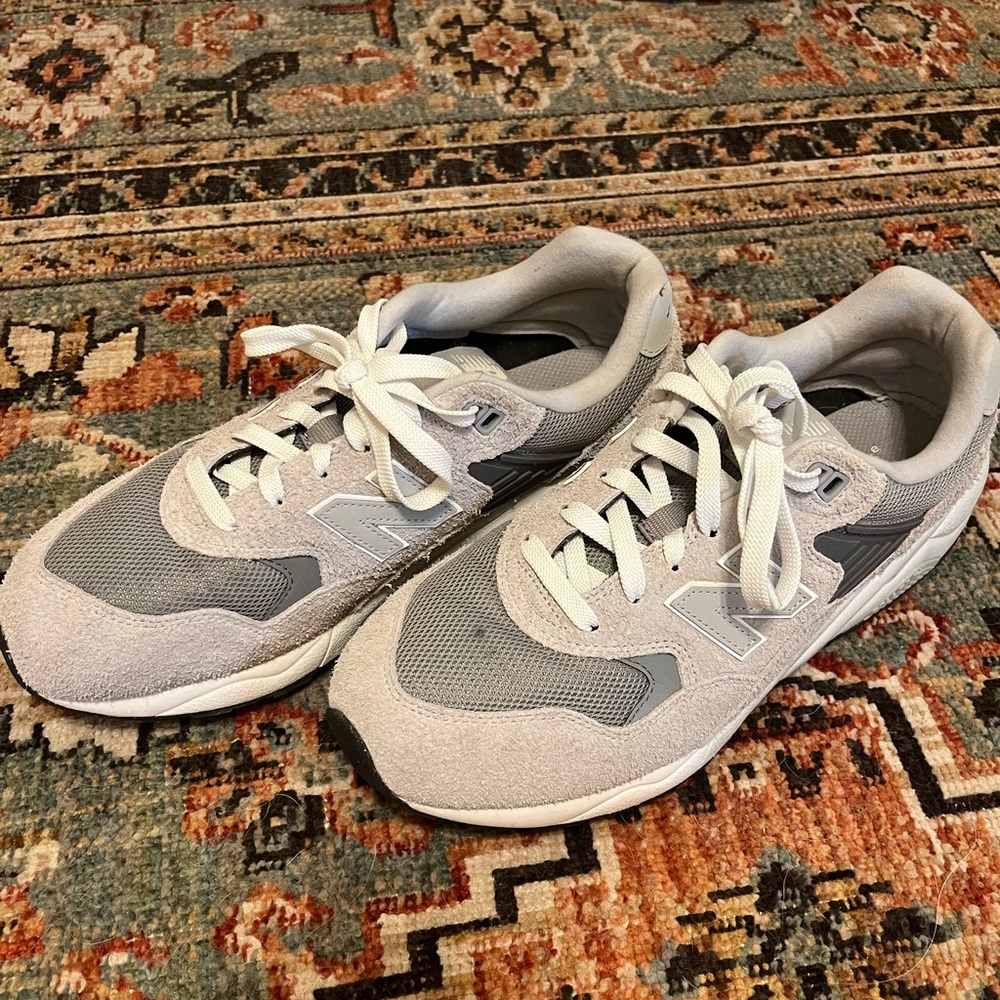 New Balance Light Gray and White Sneakers